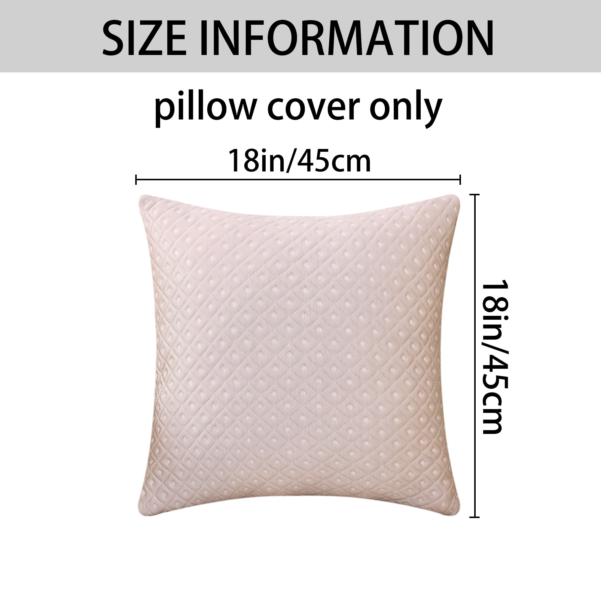 Unique Bargains Set of 2 Soft Modern Geometric Pillow Cushion Cases Beige 18" x 18"
