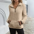 thumbnail image 6 of TrdSipl Women's Oversized Half Zip Sweatshirt Long Sleeve Comfort Fleece Pullover Winter Trendy Lounge Warm Hoodies Pocket, 6 of 6