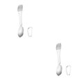 thumbnail image 2 of Bewildely Spork multifuncional de acero inoxidable 5 en 1 cuchara abridor de botellas cubiertos integrados utensilios de Picnic para acampar al Type2 NO2, 2 of 6