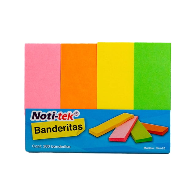 Kit de 5 Banderas Adhesiva Notitek Neon 4 Colores