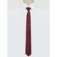 thumbnail image 2 of Corbatas de cremallera de color sólido preatadas INSPIRE CHIC para hombres, corbata ajustable para el cuello, corbata de boda para el novio, color rojo vino, talla única, 2 of 6