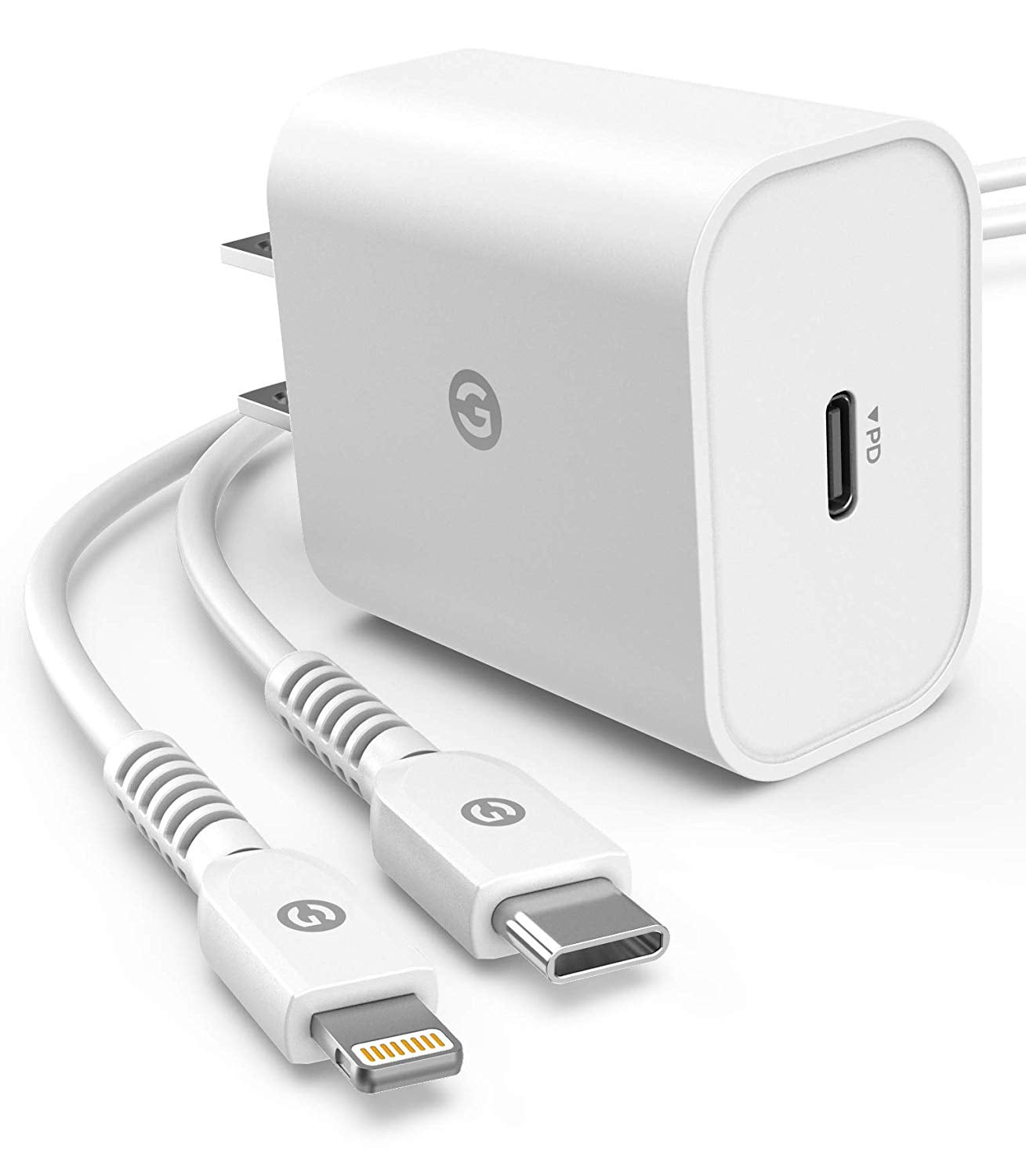 Et hundrede år Editor Udvidelse Galvanox Fast Charger for iPhone 12 13 Models (USB C to Lightning) 5FT Apple  MFi Certified Cable with Rapid Charge PD 18W Adapter Plug, White (Fast  Charging for iPhone 11 / 12 /