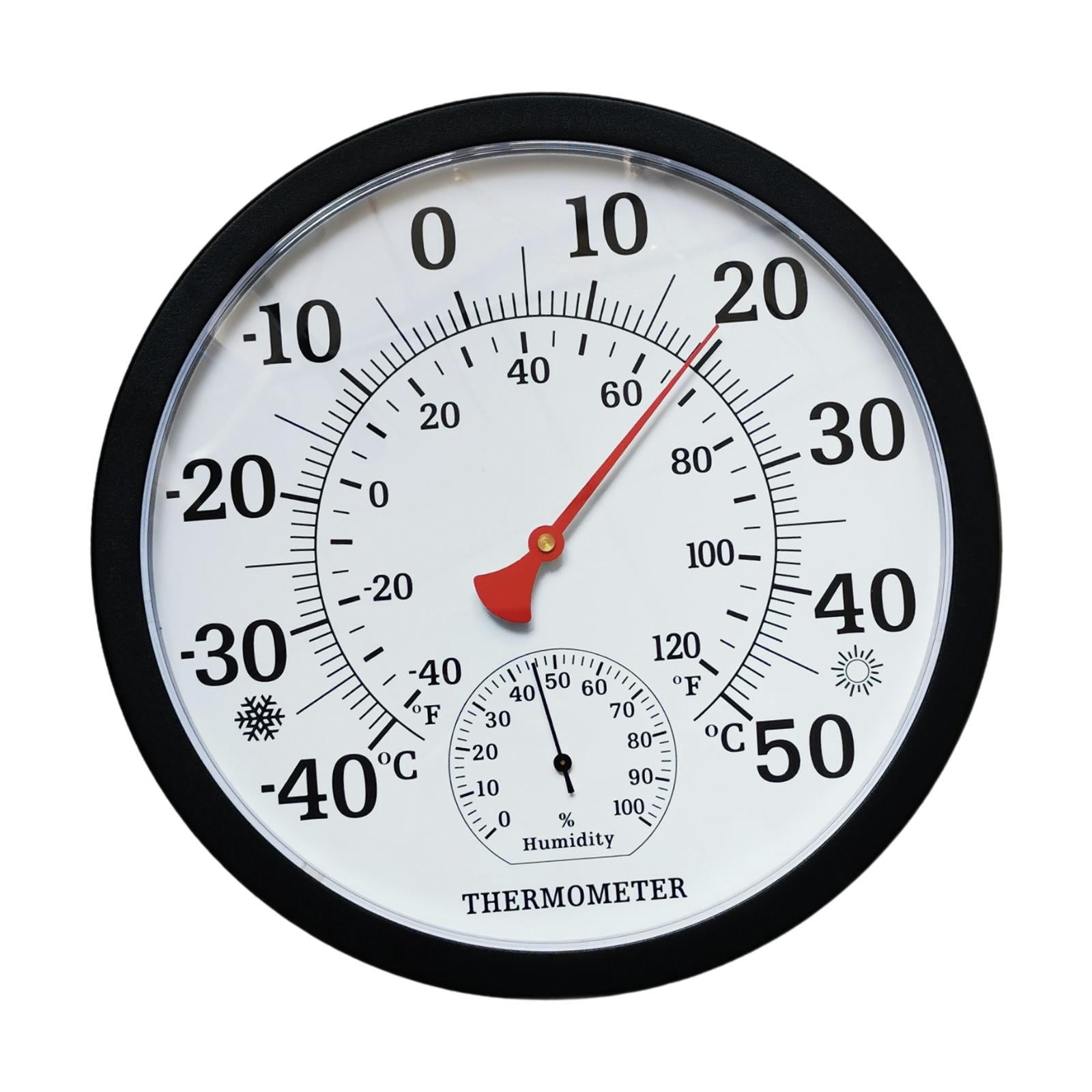 Bothyi Fine Font Temperature Humidity Meter Weather Measuring Device Sturdy Black Casing Hygrometer Thermometer for Home Barn Office