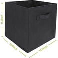 thumbnail image 2 of EZOWare Set of 4 Foldable Fabric Basket Bins, Collapsible Storage Organizer Cube 10.5 x 10.5 x 11 inch for Nursery, Playroom, Kids, Living Room - Black, 2 of 9