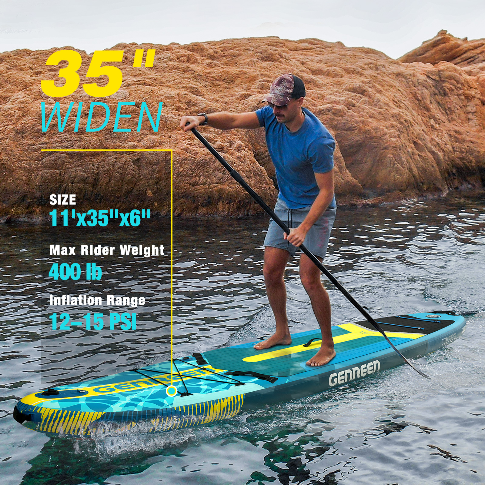 GenreenHub 11.5-Foot Inflatable Stand Up Paddle Board photo 2