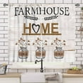 thumbnail image 3 of Farmhouse Kitchen Curtains,Rustic Sweet Love Home Vintage Country Retro Wood Plank Cotton Floral Small Short Window Treatment Drape Tier 2 Panels,55X39 Inch, 3 of 5