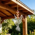 thumbnail image 5 of Homellea Hummingbird Crystal Suncatcher, 15.9 Inch Silver Metal Window Hanging Ornament with Crystal Prism Pendant for Rainbow Maker, Garden, Patio, Bedroom, Living Room and Home Decor, 5 of 6