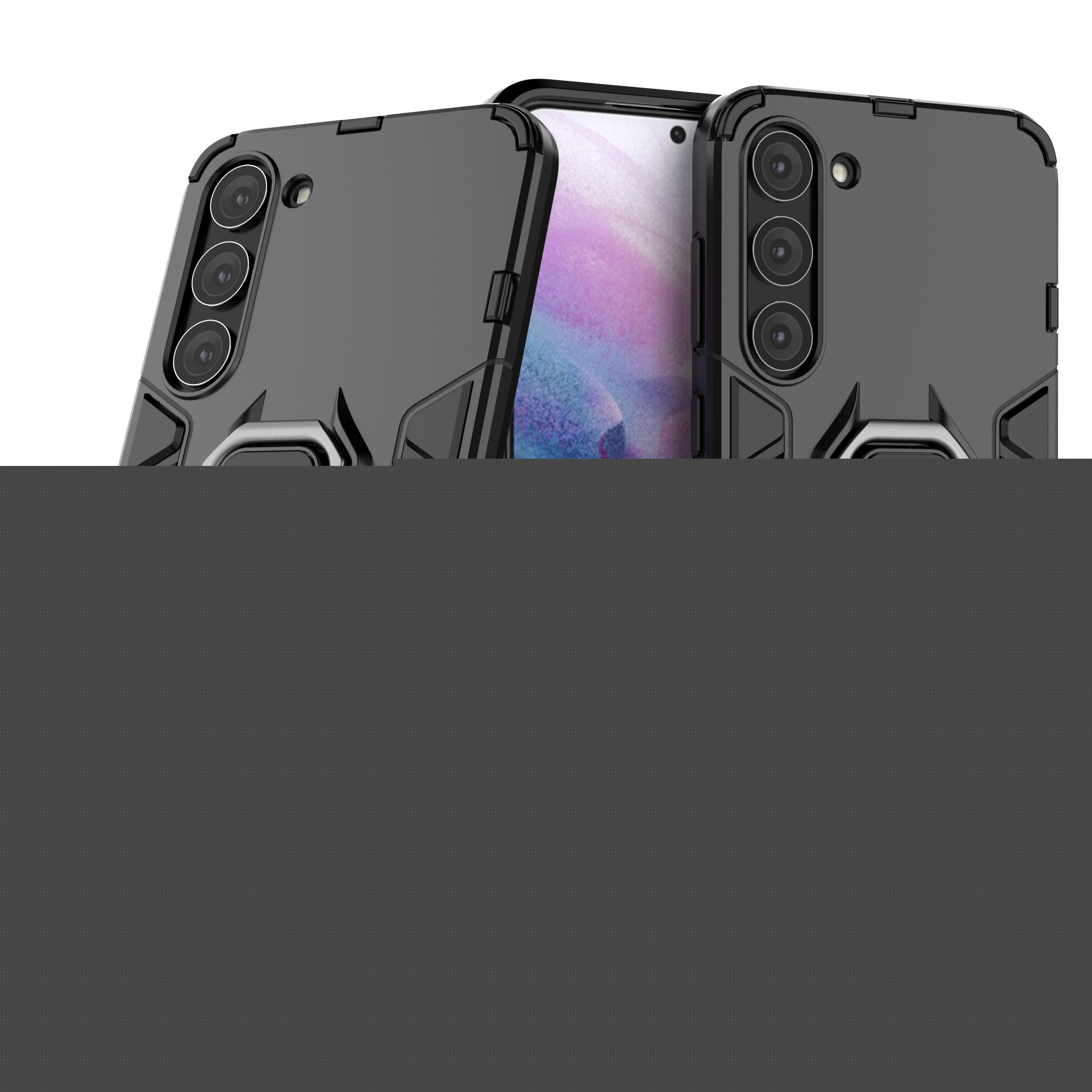 thumbnail image 1 of Allytech for Samsung Galaxy S23 Plus 5G Case with Tempered Glass Screen Protector, Ring Holder Kickstand Full Body Heavy Duty Rugged Tough Hybrid Bumper Case Cover for Samsung S23+ Phone, Black, 1 of 6