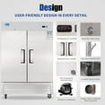 thumbnail image 5 of kalifon 54" Commercial Freezer with 2 Solid Door, 49 cu.ft Stainless Steel Reach-in Freezer for Restaurant, Bar, Home, Shop and Business, 5 of 9
