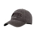 thumbnail image 2 of New York Hat Embroidery Baseball Cap Vintage Adjustable Strapback for Men Women Black Brown, 2 of 3