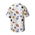 thumbnail image 2 of Easygdp Rocket Planets Men's Casual Short-sleeved Shirt with Pocket and Button Suitable for Beach Vacation Leisure - X-Large, 2 of 7