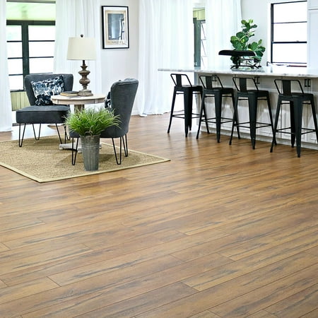 Select Surfaces Caramel Laminate Flooring, 6 Planks Per Box, 14MM Thick, 47.64 x 6.30 Inches, 12.50 Sq Ft Per Box, Your Bid Per Total Sq Ft, 27 Boxes