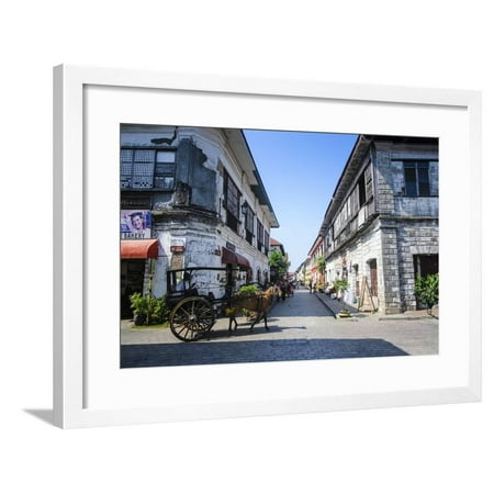 Horse Cart Riding Through the Spanish Colonial Architecture in Vigan, Northern Luzon, Philippines Framed Print Wall Art By Michael (Best Food Cart Franchise In The Philippines 2019)