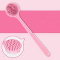 thumbnail image 1 of Long Handle Silicone Bath Brush For Deep Cleansing And Exfoliating Back Scrubber With Double Massage Design Creates Foam, 1 of 5