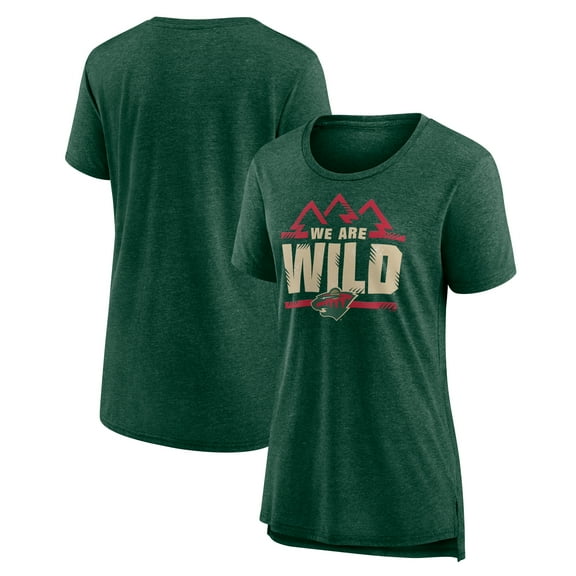 Women's Green Minnesota Wild Shout Out Tri-Blend T-Shirt