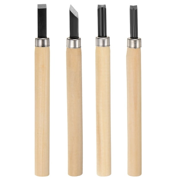 Uxcell 4 Packs 65# Manganese Steel Wood Chisels Hand Carving Tools Carving Knife Set