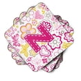 thumbnail image 2 of Carolines Treasures CJ2005-ZFC Letter Z Flowers And Butterflies Pink Foam Coasters- Set Of 4, 2 of 3