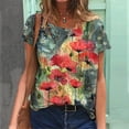 thumbnail image 1 of Camisetas con temática Floral para mujer, ropa básica de verano, Tops holgados con estampado 3D, 2022, 1 of 4