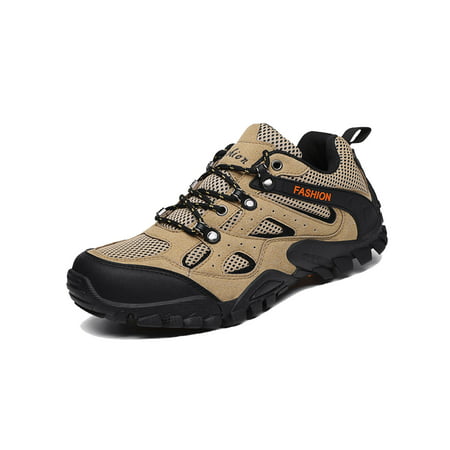 Men's Hiking Shoes with Mesh Lined Summer Autumn Breathable Comfortable Lace Up Backpacking (Best Looking Hiking Shoes)