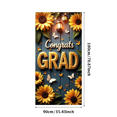 thumbnail image 3 of Congrats Grad Banner Sunflower Decor Backdrop Graduation Party Decoration Background Props Indoor Outdoor Celebration Removable Easy Setup, 3 of 4