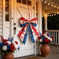thumbnail image 4 of CaiYueKe Independence Day Bow Decoration Red White Blue Patriotic Door Hanging with Star Print, Reusable Holiday Party Decor for Wreaths Mantels Porch Decorations, 4 of 7
