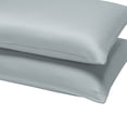 thumbnail image 4 of 2-Pack Standard Silky Satin Pillowcases with Zipper, Cooling Pillow Cases for Hair and Skin, Silver Gray, 4 of 5