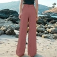 thumbnail image 6 of OSOLU Solid Color Women Linen Pants Wide Leg Workwear Casual Casual Business Pants With Pockets Trousers Everyday Comfort Versatile Bottoms, 6 of 6