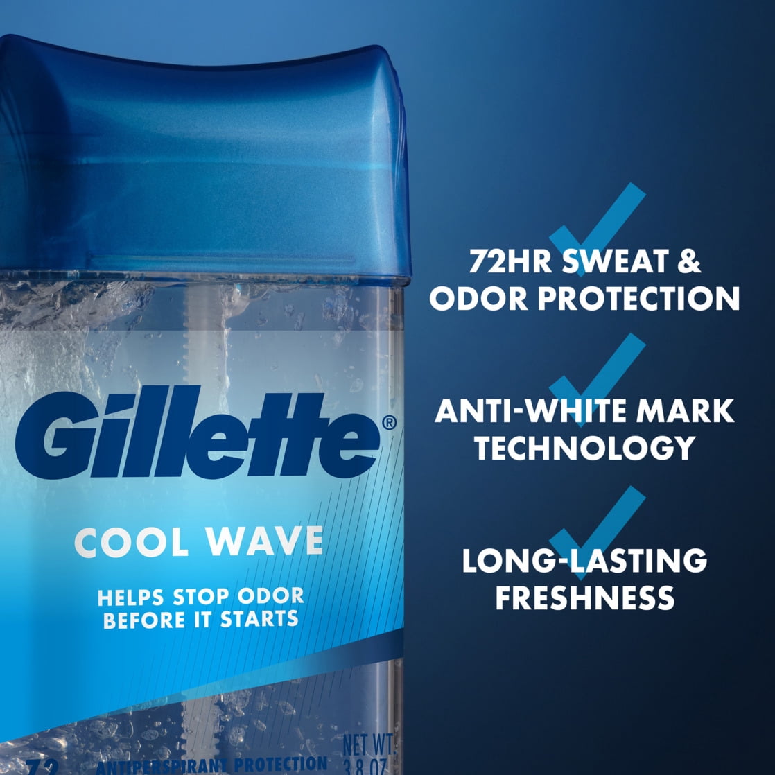 Gillette Clinical Protection Clear Gel Antiperspirant and Deodorant for Men Cool Wave Scent 2.6oz
