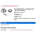 thumbnail image 2 of Rear Wheel Bearing - Compatible with 2010 - 2015 Audi A4 2011 2012 2013 2014, 2 of 2