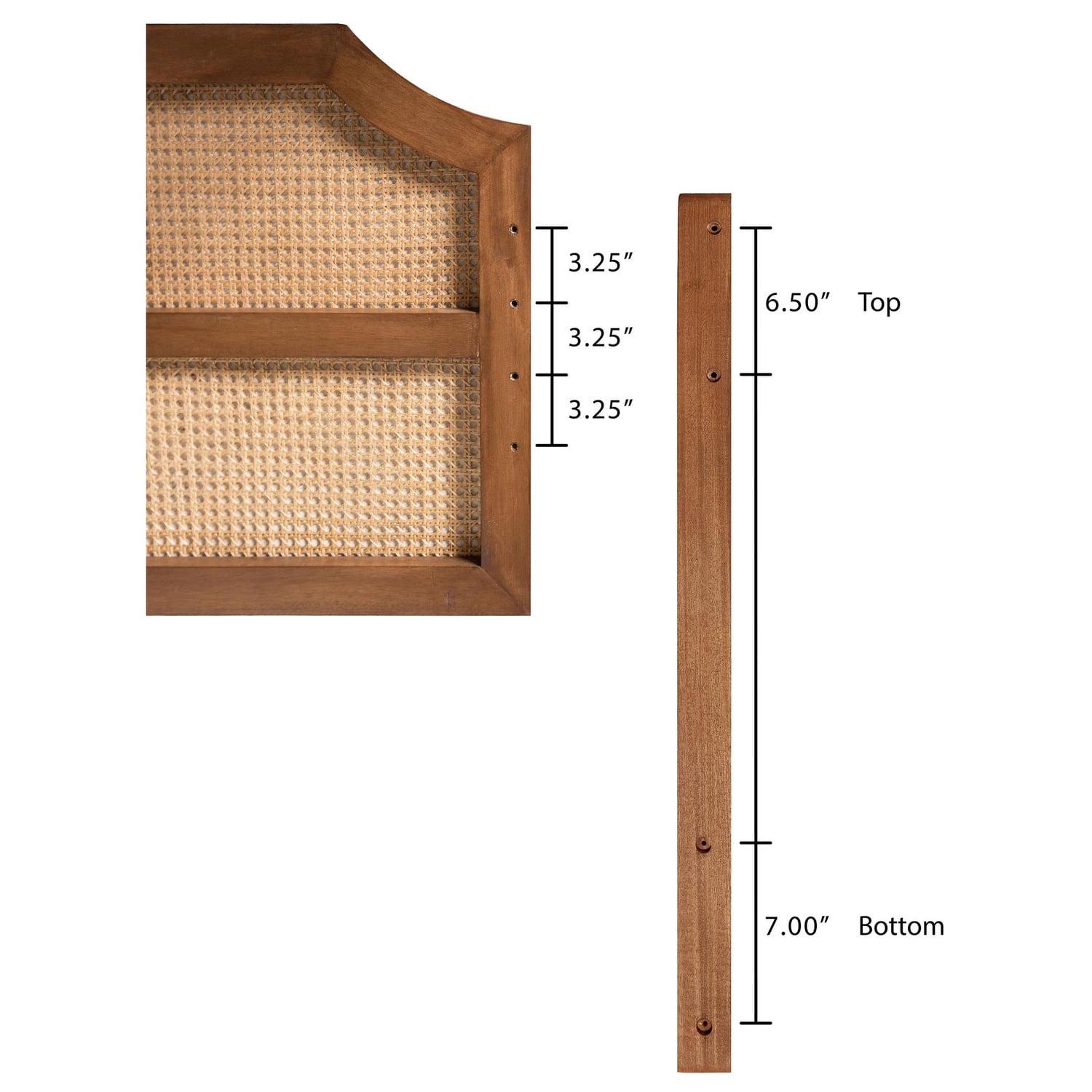 Baxton Studio Hermine Bamboo Woven Headboard Wood Backrest Panel Queen Size