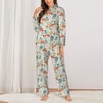 thumbnail image 2 of Hirioo Garden Of Little Bunnies for Women's Pajama Sets 2 Piece Pjs Women's Long-Sleeved Pajama Set Button Down Sleepwear,S-XXL-Small, 2 of 7