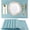 Blue, variant on XIMEI Placemats Set of 6, Table Place Mats for Kitchen Dining, Heat-Resistant Anti-Skid Stain Washable PVC Table Mats, Easy Clean Woven Vinyl Dinner Mats, Gold