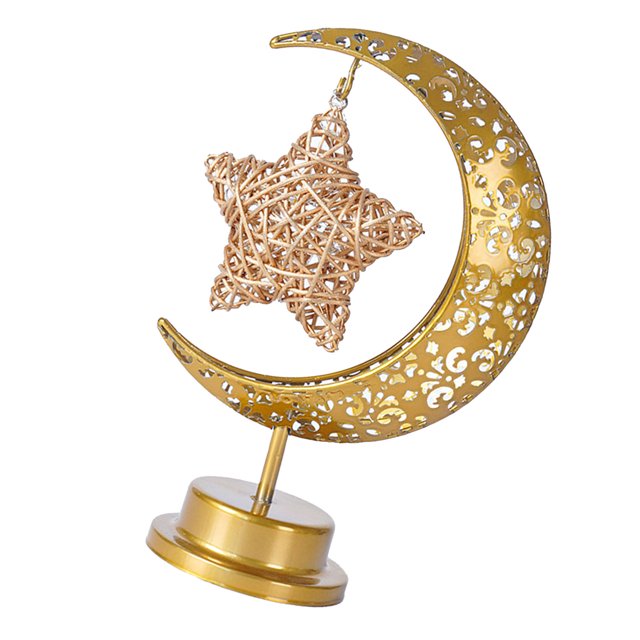 Lámpara de mesa Bling Bling LED Calado de Hierro Forma de Luna