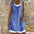 thumbnail image 2 of Vestido de dos piezas falso con estampado floral de cuello redondo sexy casual de moda para mujer Pompotops ghjkhdj10323, 2 of 7
