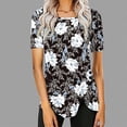thumbnail image 1 of Fiudx Ofertas Flash Artículos En Oferta Blusa Casual de Manga Corta con Estampado de Botones y Cuello Redondo para Mujer, 1 of 5