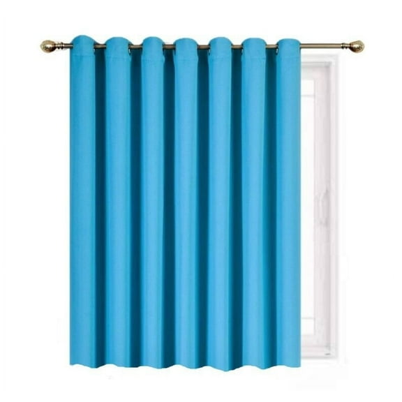 Window Treatment K100 Panel Thermal Insulated Top Grommet Blackout Curtains/Drapes for Bedroom, Living Room, Divider Room, Sliding Door Patio Extra Wide (1 Panel 100" wide X 84" long TURQUOISE color )