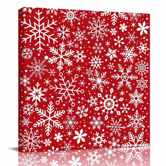 Canvas Print Wall Art Oil Paintings Merry Christmas Abstract Snowflake Picture Prints Artwork for Living Room Kitchen Bathroom Bedroom