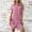 Pink, variant on Women's Collared Button-Down Shirt Dress with Pocket, Solid Color Casual Wear