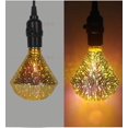 thumbnail image 3 of Bombilla LED decorativa 3D, AC85-220V Bombilla de fuegos artificiales 3D Bombilla Starlight E27 4W Bombilla Edison vintage Decoración navideña Barra navideña Lámpara LED de vidrio Blanco cálido(Diaman, 3 of 5