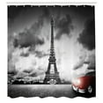 thumbnail image 3 of Ambesonne Paris Shower Curtain, Eiffel Tower Cloudy Day, 69"Wx75"L, Red Grey, 3 of 5