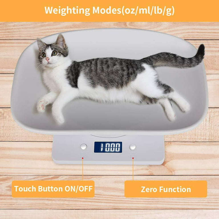 Welltop Digital Pet Scale, Pet Weight Scale Mini Food Weight Scale with LCD  Display, 4 Weighting Modes(oz/ml/lb/g) for Pets and Kitchen Measuring Small  Cats, Dogs, Food, Capacity up to 10kg/22lb 