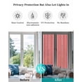 thumbnail image 4 of Window Privacy Film, Simple Red Stripes UV Sun Blocking Window Tint Film Heat Control One Way Blackout Window Film, Geometric Vertical Linens Modern Minimalism Non Adhesive Static Cling 23.6x78.7 In, 4 of 7