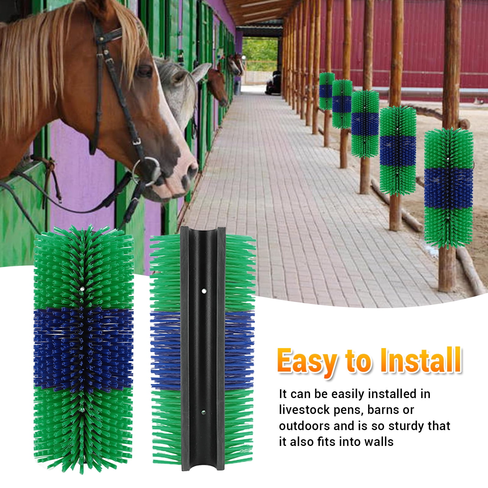 Brosse à Gratter Pour Cheval, Vache, Cheval, Demi-ronde, Avec 2 Vis, Pour Chèvres, Bovins, Vaches Brosse à Gratter Pour Cheval, Vache, Cheval, Demi-ronde, Avec 2 Vis, Pour Chèvres, Bovins, Vaches