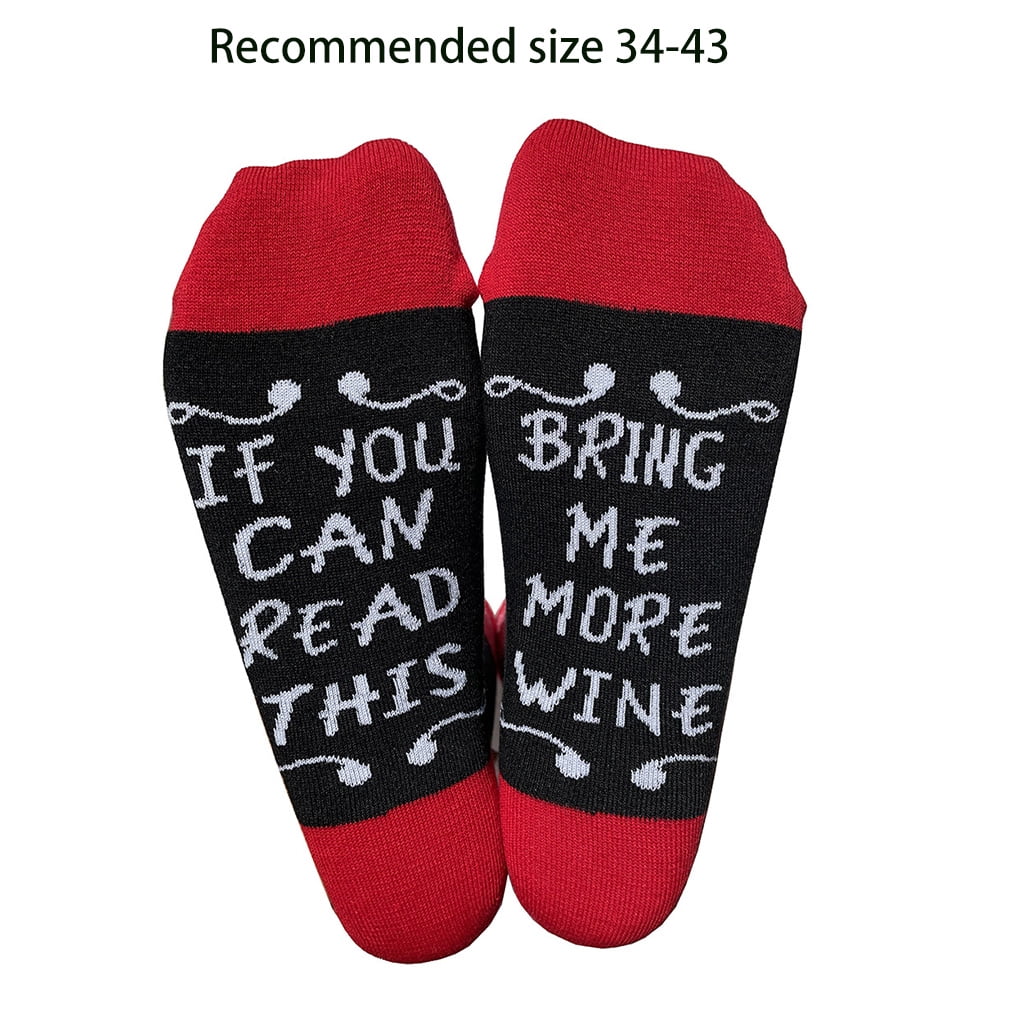 Black Milk Unisex Funny Saying Crew Socks If You Can Read This Bring Me Coffee Wine Hosiery 