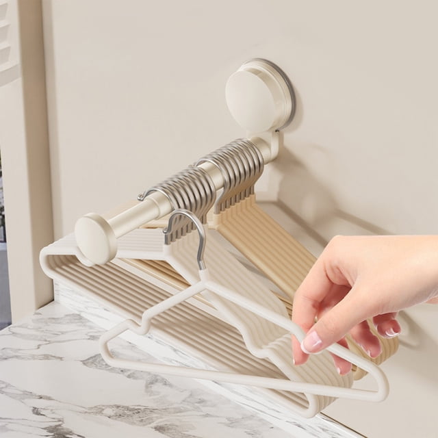 Birdeem Suction Cup Hanger Holder,No Drill Wall Mounted Hooks with Retractable Arms for Bathroom Kitchen Organization,Adjustable Hanging Storage Rack for Towels and Clothes