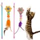 thumbnail image 4 of Teaser para gatos de temporada rosa, resistente a los arañazos, a las mordeduras, resistente a la flexión, no se desprende, antirotura, bola de pelo de flor, palo largo para gatos, suministros para, 4 of 7
