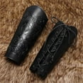 thumbnail image 5 of Embossed Arm Bracers Retro Leather Gauntlets Guards for and LARP Events, 5 of 9