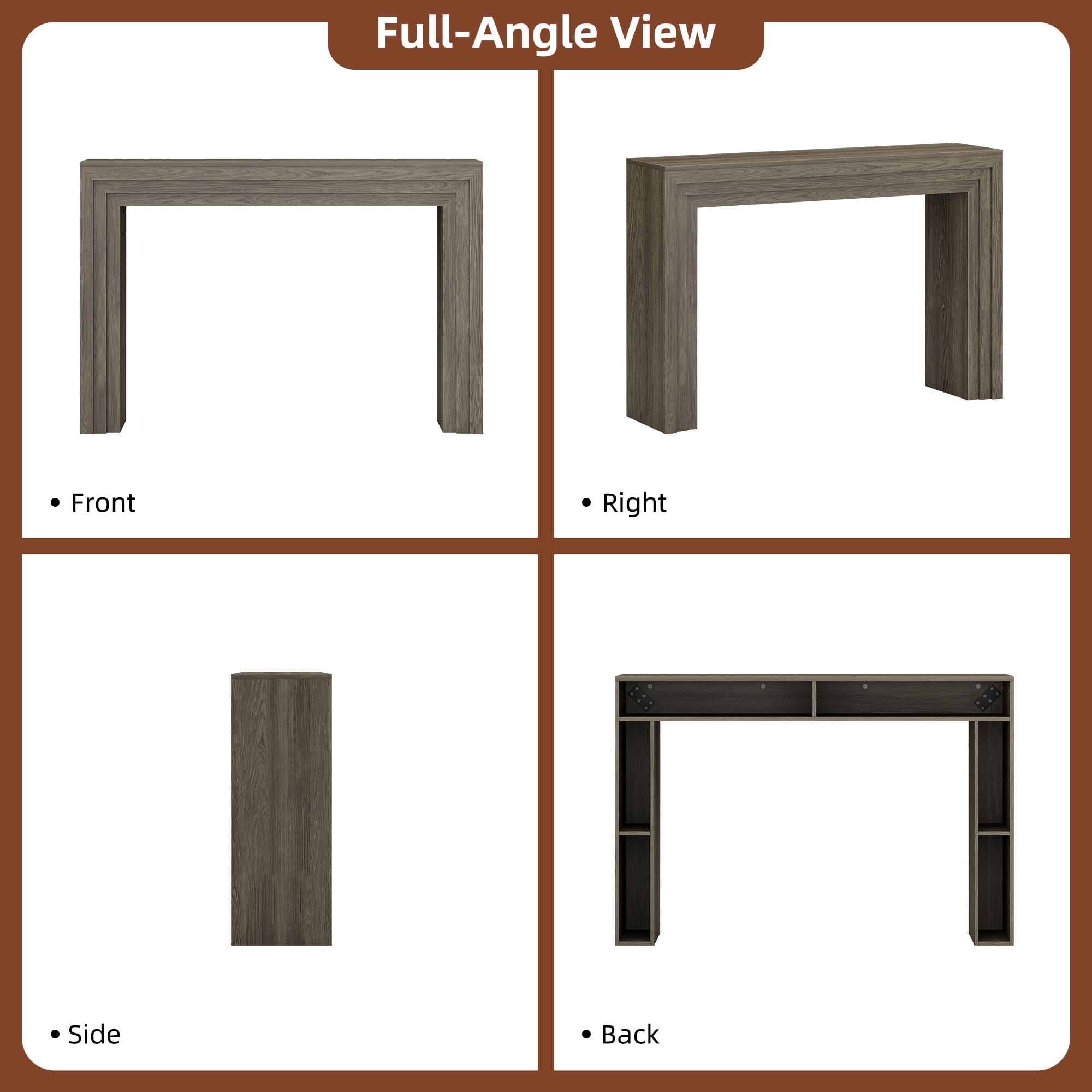 Laintene Modern Entryway Table, 43" Modern Console Table with Storage, Narrow Sofa Table Behind the Couch, Accent for Living Room, Hallway Foyer, Entrance, Gray