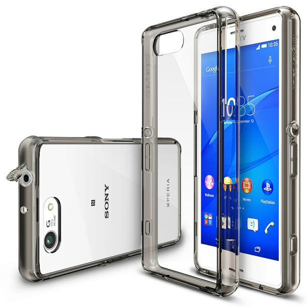Ringke Fusion Compatible with Sony Xperia Z3 Compact, PC Back TPU Bumper Drop Protection Cover - Smoke Black - Walmart.com