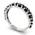 thumbnail image 2 of 0.98 ctw Wedding Band for Women - 18K White Gold Natural Onyx Stackable Eternity Ring, 2 of 6